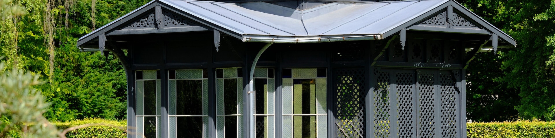 Garden pavilion in the Botanical garden in Augsburg, Germany