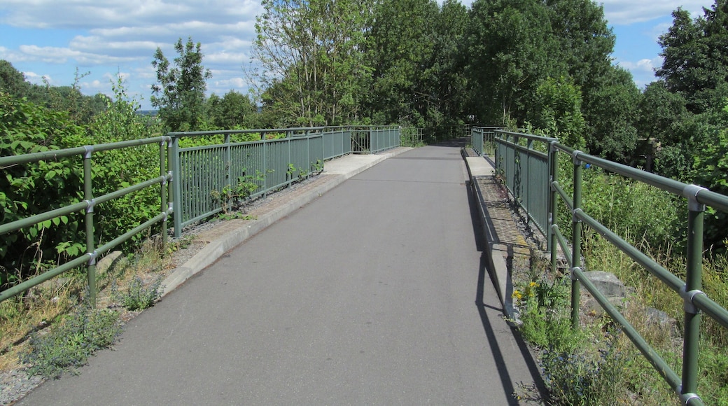 die Brücke des Bahnradwegs über die Straße Apfelgäßchen