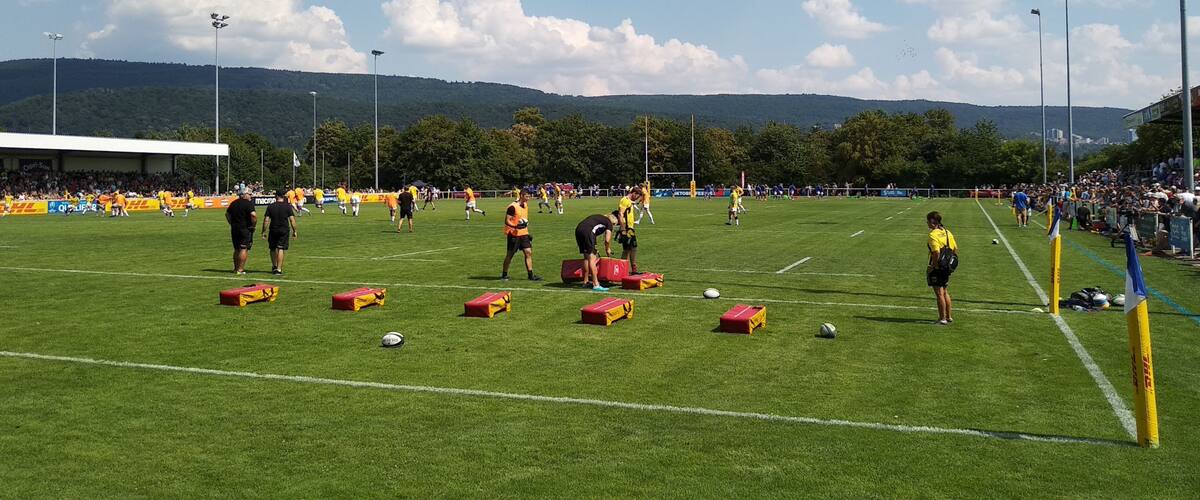 Der Fritz-Grunebaum-Sportpark in Heidelberg vor dem Rugby-Länderspiel Deutschland gegen Samoa am 14. Juli 2018.