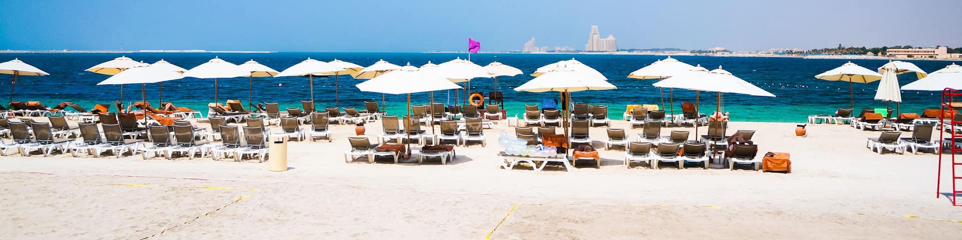 Dubai. In the summer of 2016. Water oasis of the Rixos Bab Al Bahr hotel on the Persian Gulf, Ras Al Khaimah.