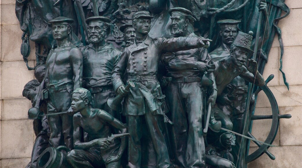 Soldiers and Sailors Memorial Arch featuring heritage elements and a statue or sculpture
