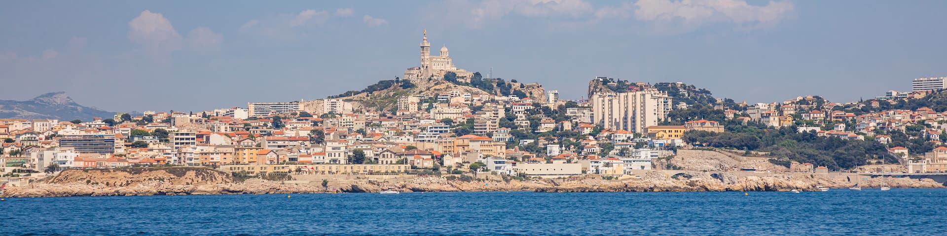 Skyline of Marseille with a view on the 7th arrondissement and the Endoume district