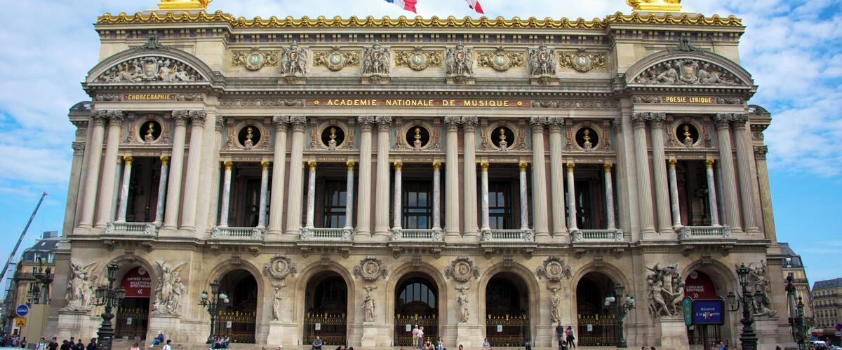 Facade of Opéra Garnier, Paris, France.