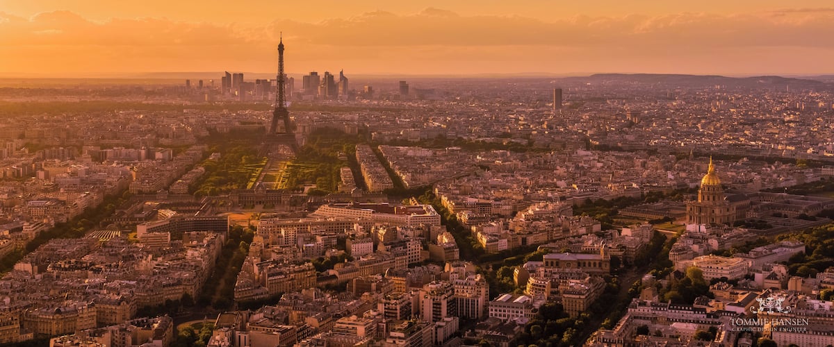 Sunset over Paris, France
