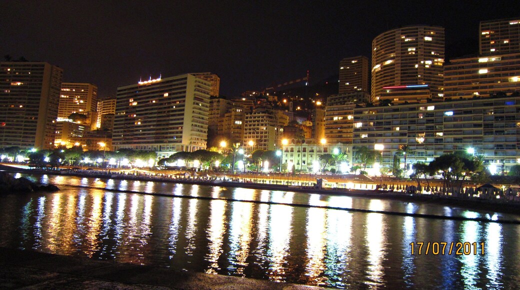 Larvotto beach at night