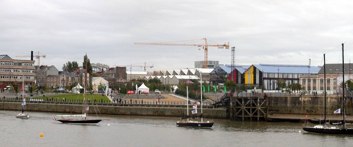 Éric Tabarly's sailboats Pen Duick VI, V, I, II and III (from left to right) in Nantes