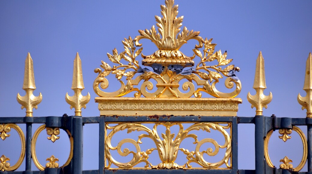 Paris - antiker Zaun mit vergoldeten Spitzen vor dem Louvre