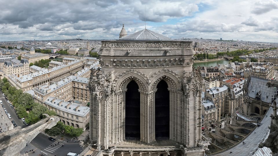 A stitch of many photos taken from the top of the Notre-Dame Cathedral. Stitched using AutoPano and processed in CaptureOne