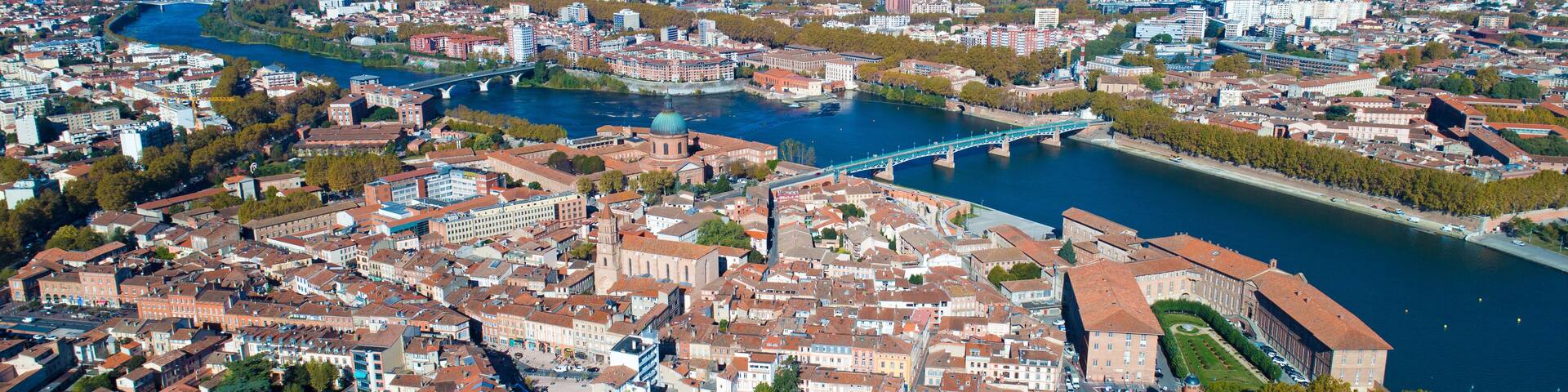 Photographie aérienne du centre-ville de Toulouse