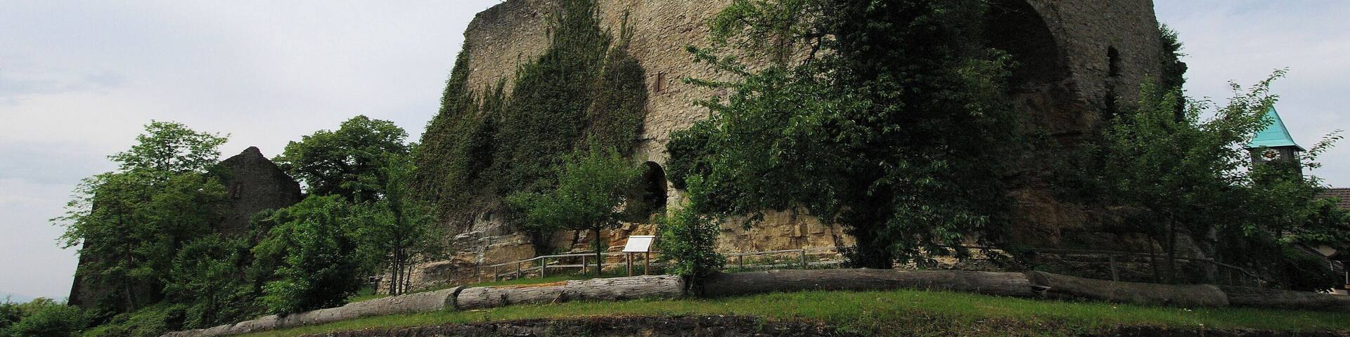 Burg Landeck Blick auf die Oberburg von Nordosten