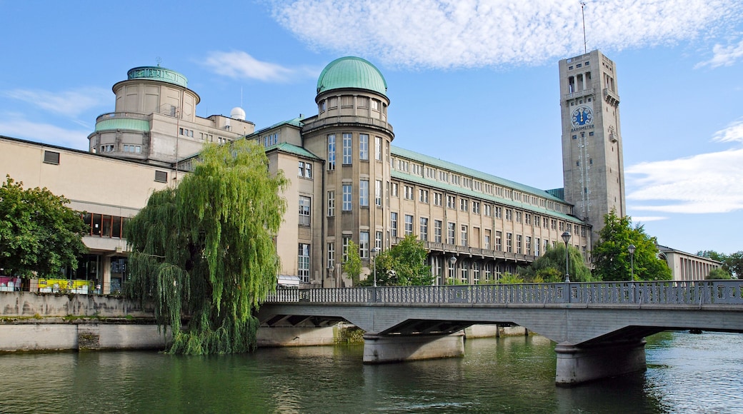 Deutsches Museum which includes heritage architecture, a river or creek and a bridge