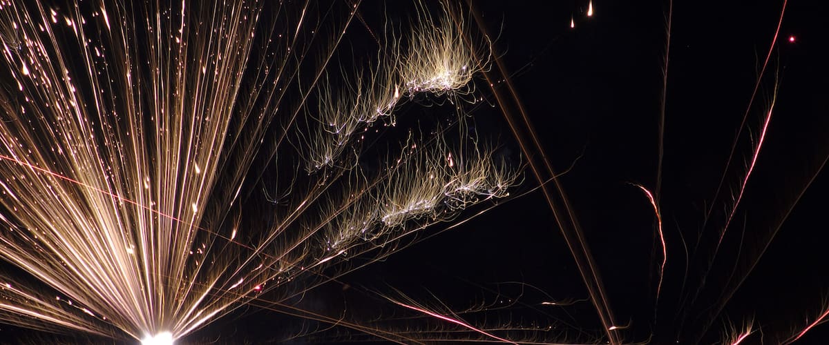 Private fireworks at New Year in Perlach, Bavaria