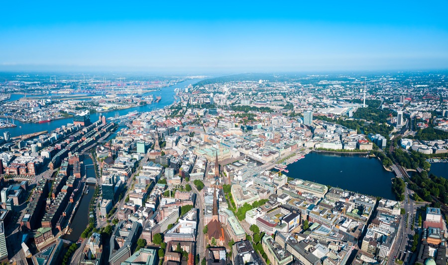 Hamburg city centre view, Germany