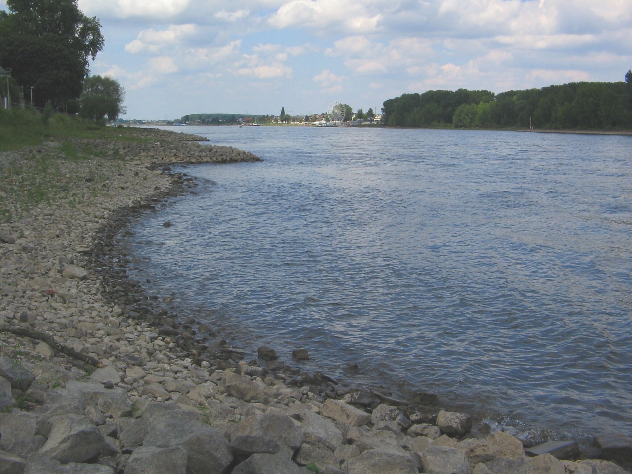 Rip Rap structures at river Rhine. Graurheindorf (Bonn), Germany