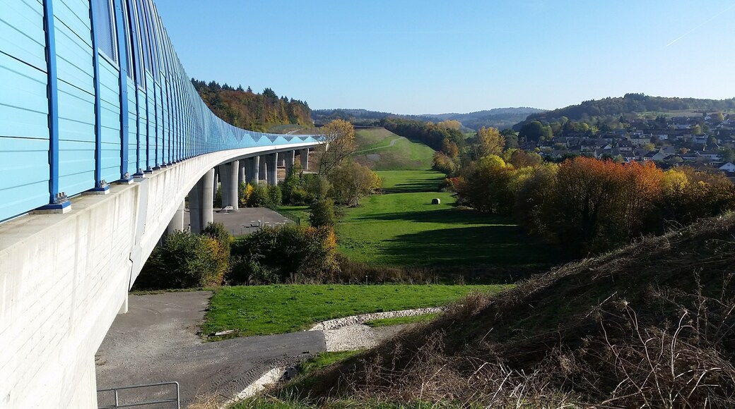 Renaturierte Nöttinger Senke BAB 8, Blickrichtung Ost/Stuttgart, Eröffnung 1938 als RAB Strecke 36