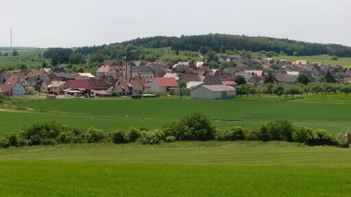 Dorfansicht von Rohrbach (Karlstadt) aus Nordosten