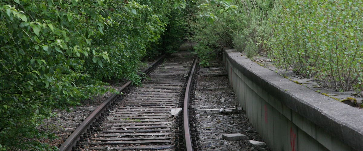 Rails near to the former S-Bahn- (city train) station "Olympiastadion" in München.