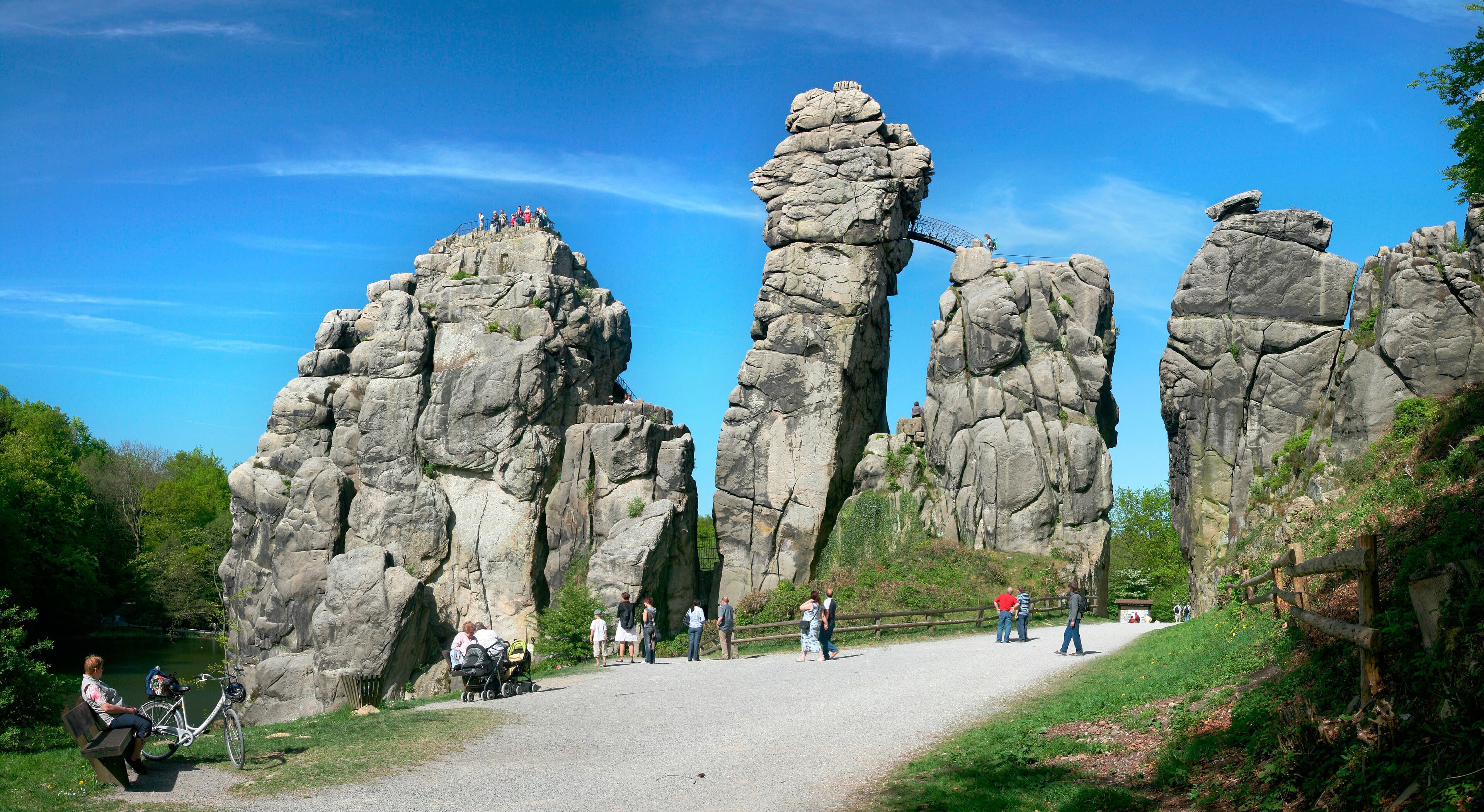 A rocky landscape with a path leading through it.