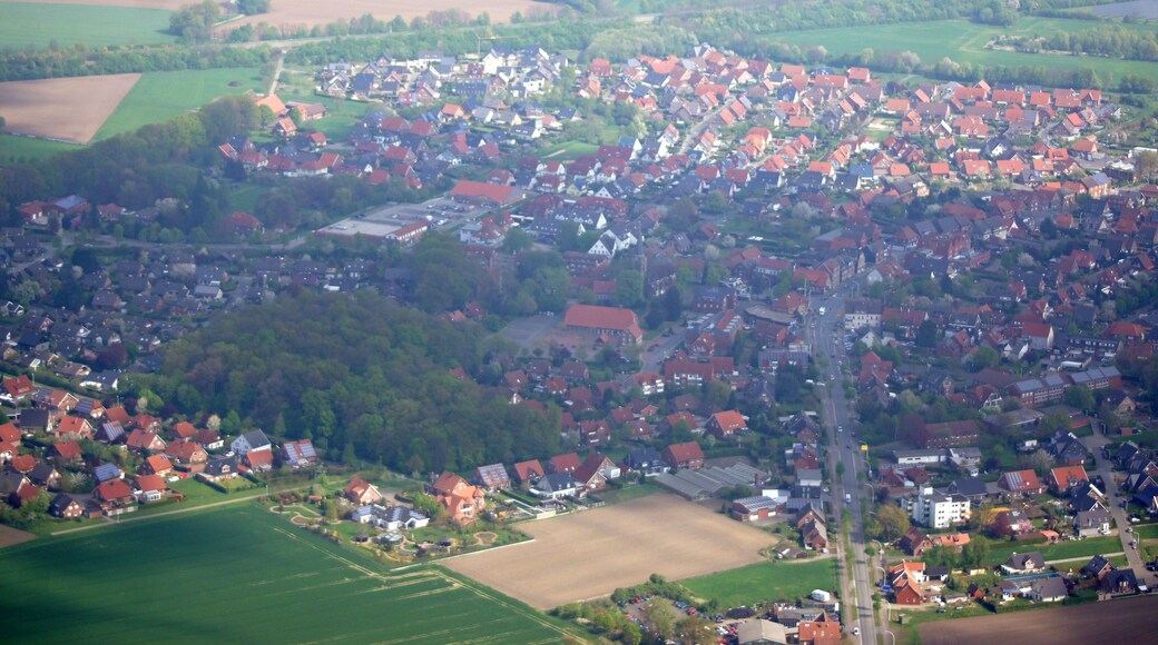 Appelhülsen; die Aufnahme entstand während des Münsterland-Fotoflugs am 12. April 2014. This file was uploaded with Commonist.