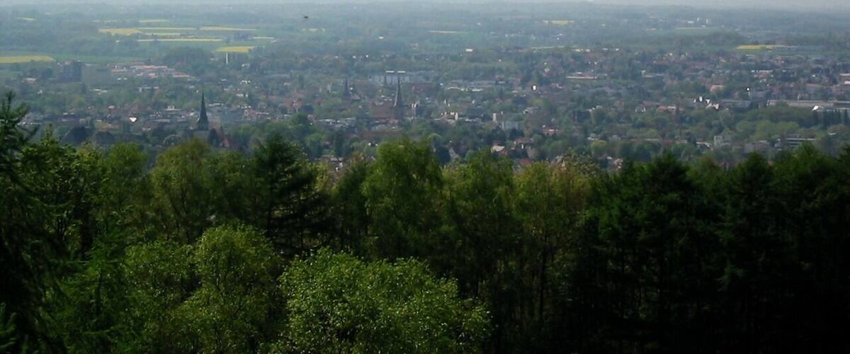 View on town of Herford, District of Herford, North Rhine-Westphalia, Germany.