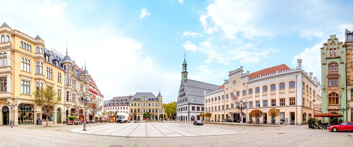 Rathaus und Gewandhaus, Altstadt, Zwickau, Deutschland