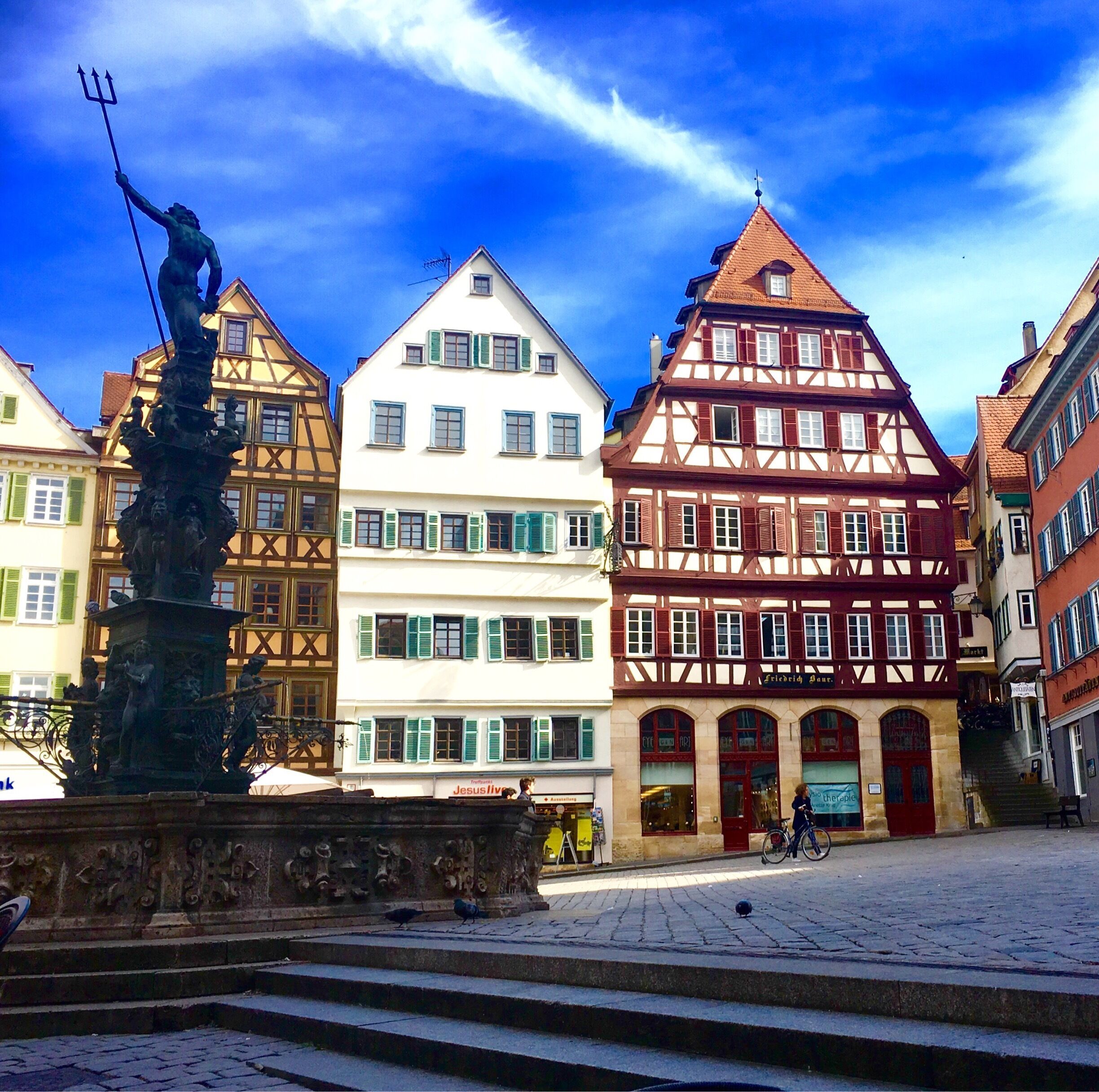 Tübingen's Market Place with Neptune's Fountain
