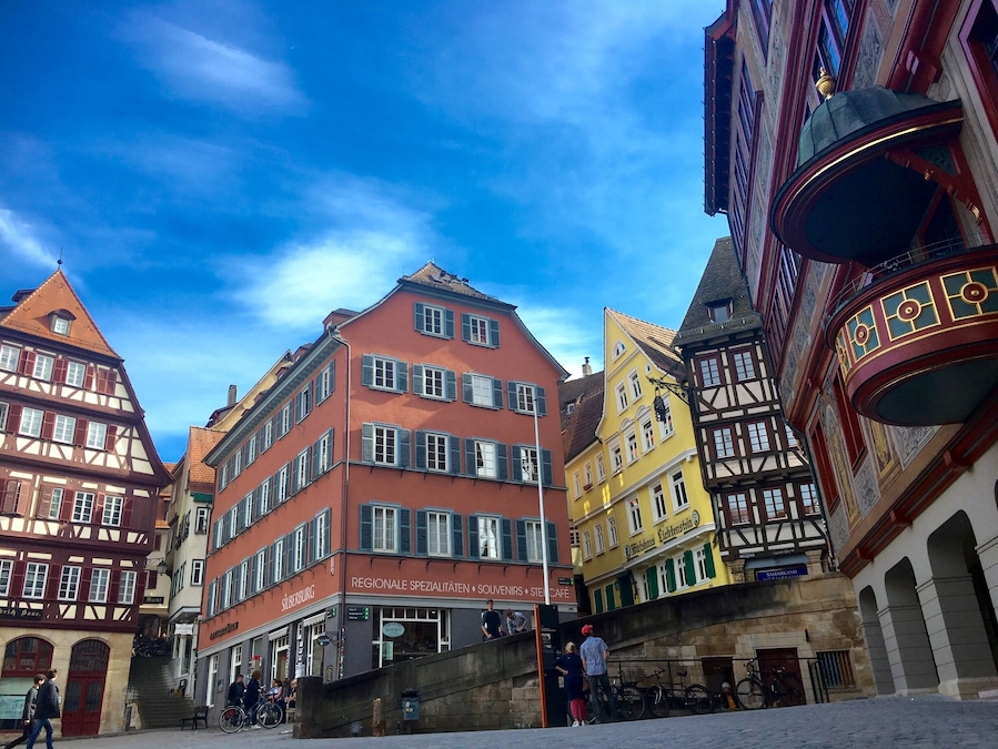View while having a cup of coffee at the Market Place in front of the old City Hall, Tübingen ☕️