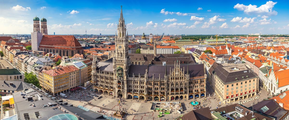 Munich city skyline panorama, Munich, Germany