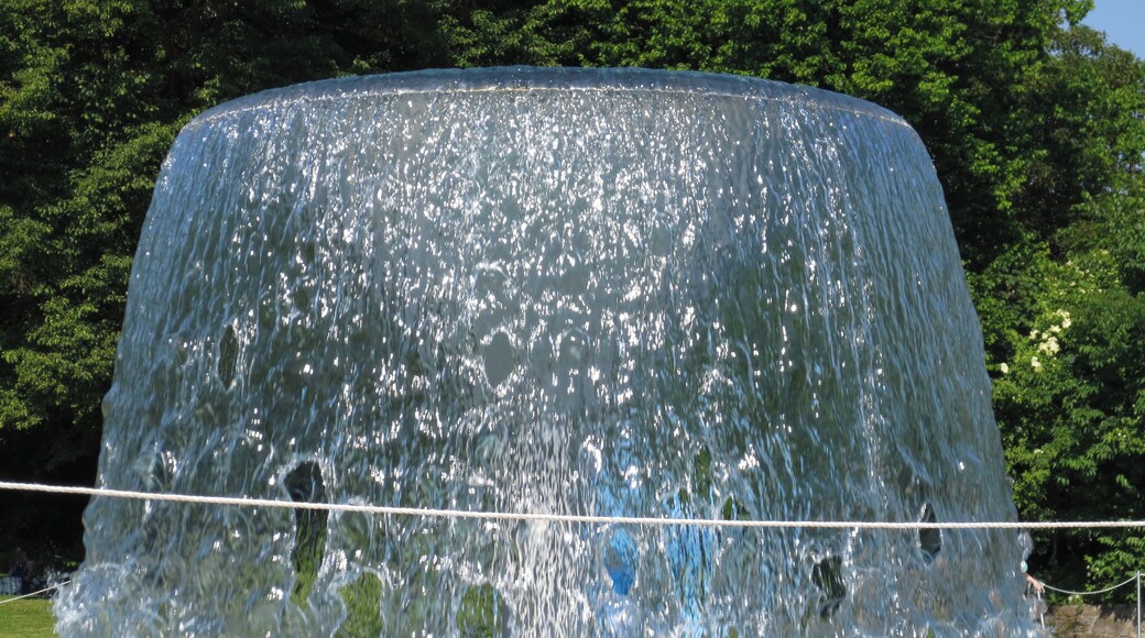 Cascade at the open air bath "Westbad" in Munich.