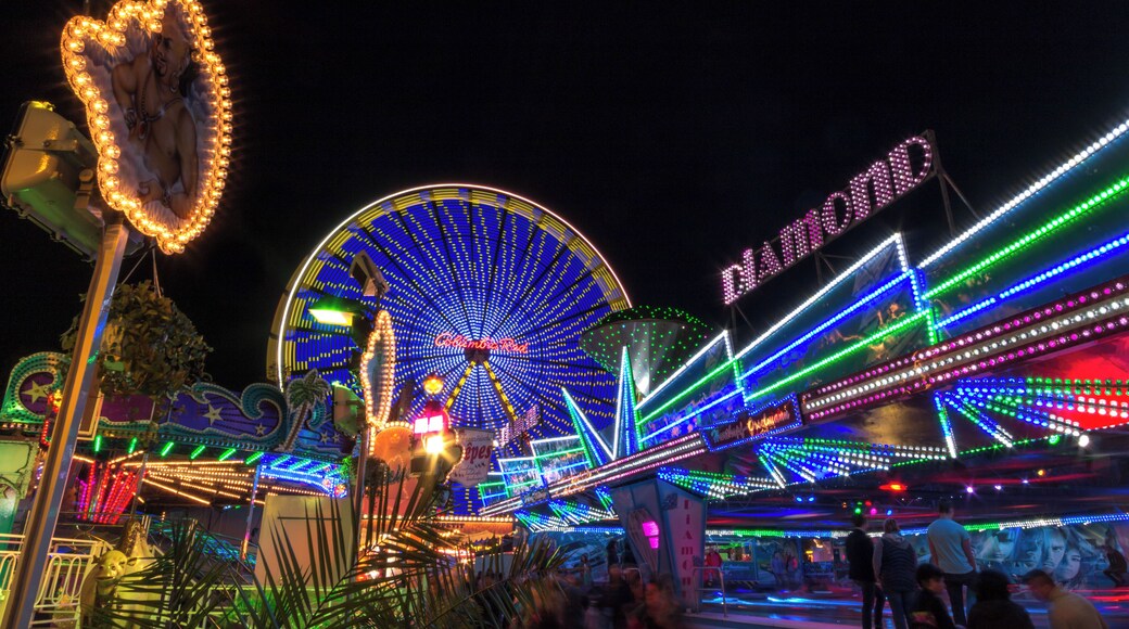 Light traces of a ferris wheel, Viktorkirmes in Dülmen, North Rhine-Westphalia, Germany