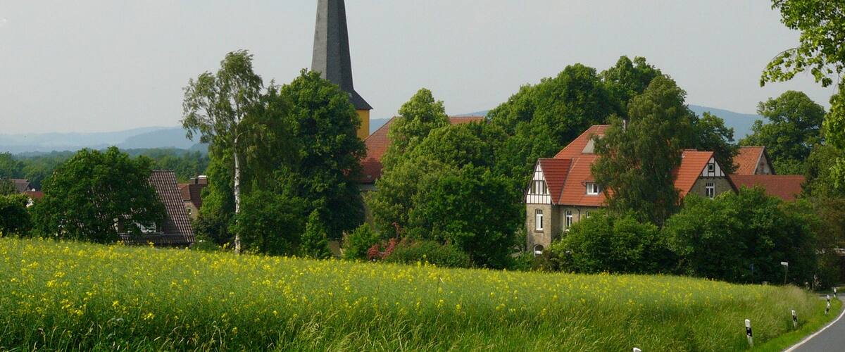 Blick auf Cappel, Ortsteil von Blomberg, Germany
