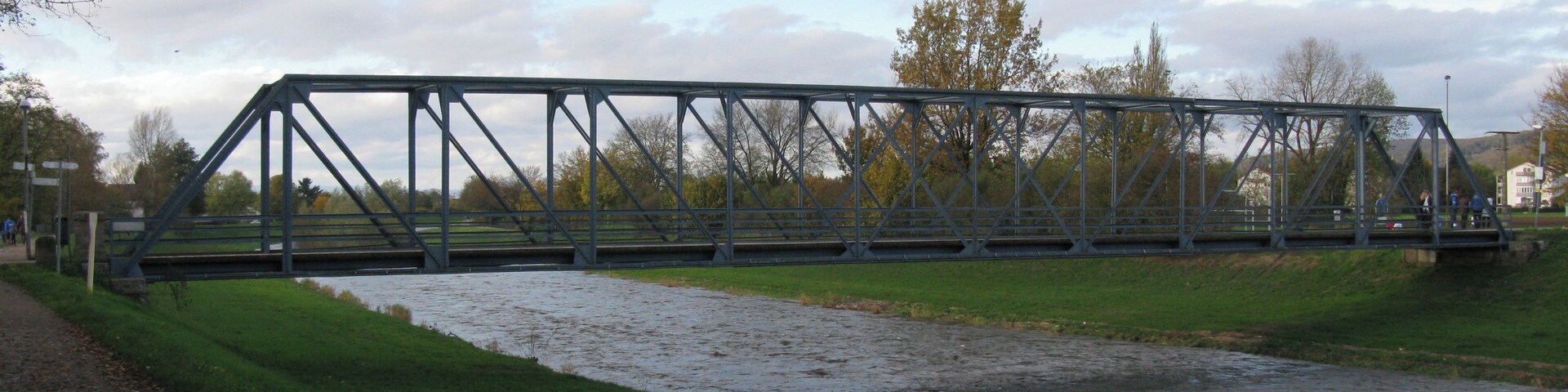 Wiesenbrücke über die Elz bei Emmendingen-Wasser