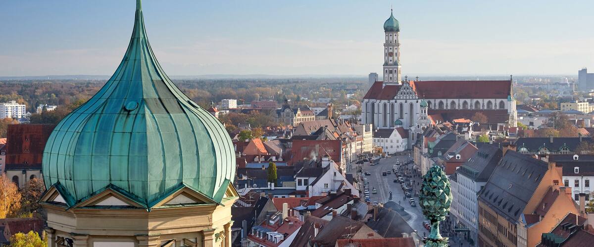Blick auf Augsburg vom Perlachturm