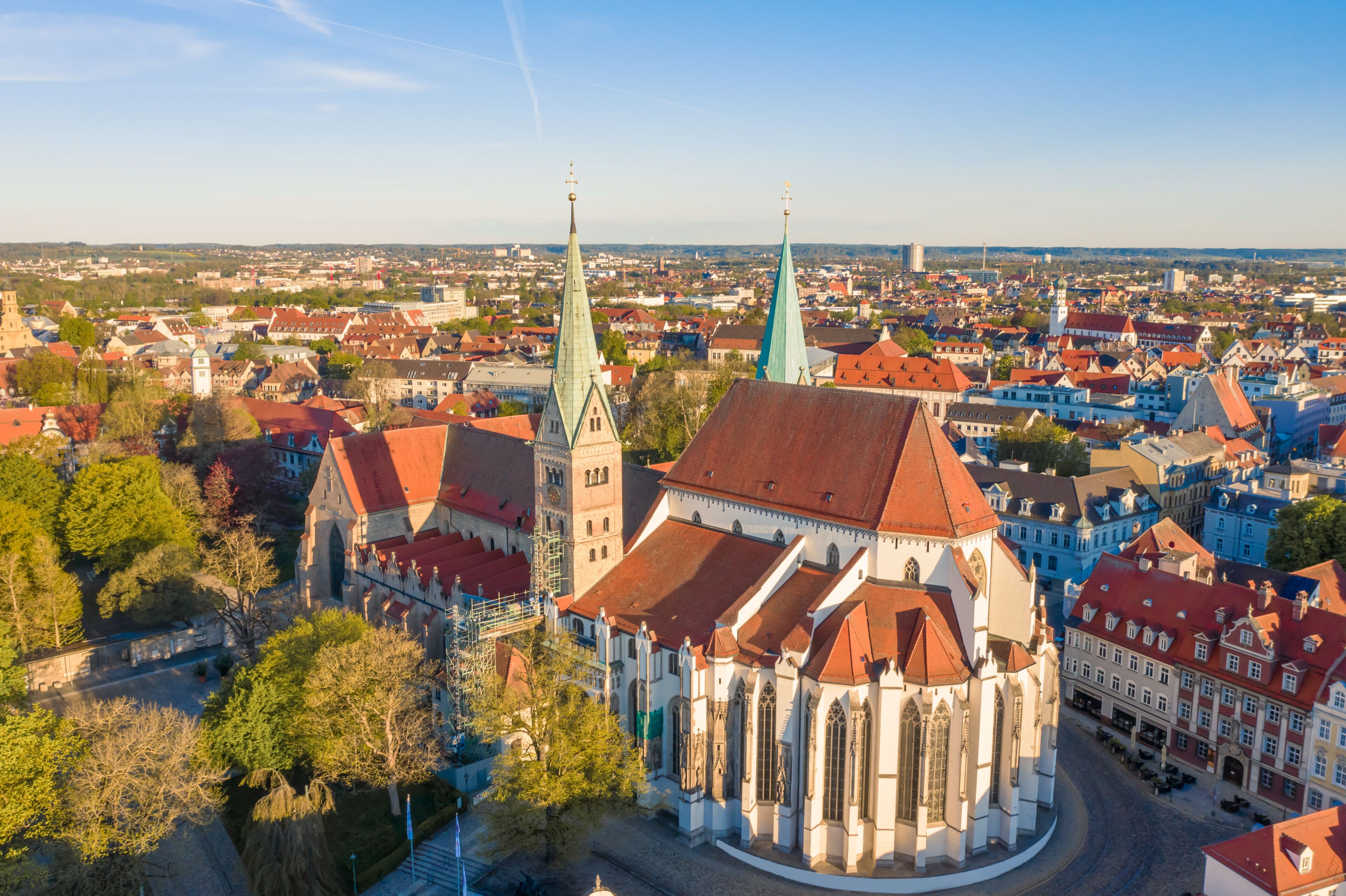 Augsburg Cathedral. Top view of the Сathedral.