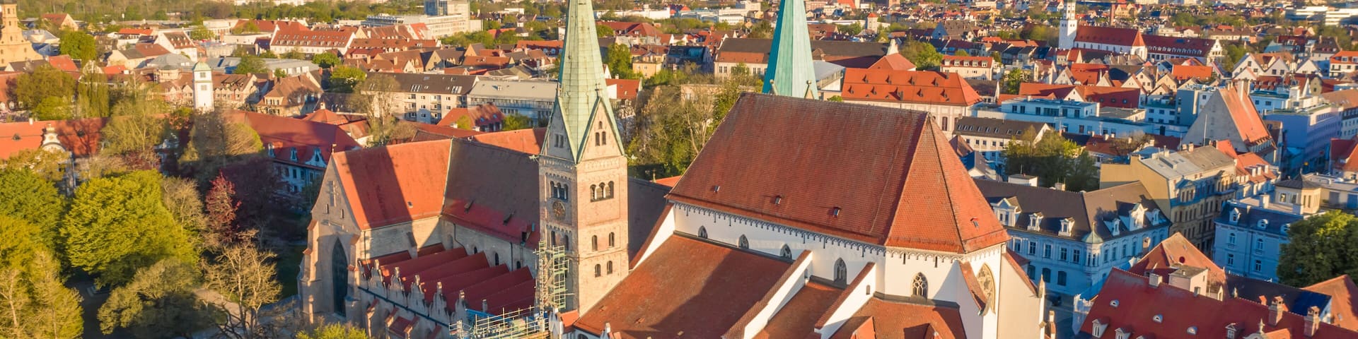 Augsburg Cathedral. Top view of the Сathedral.