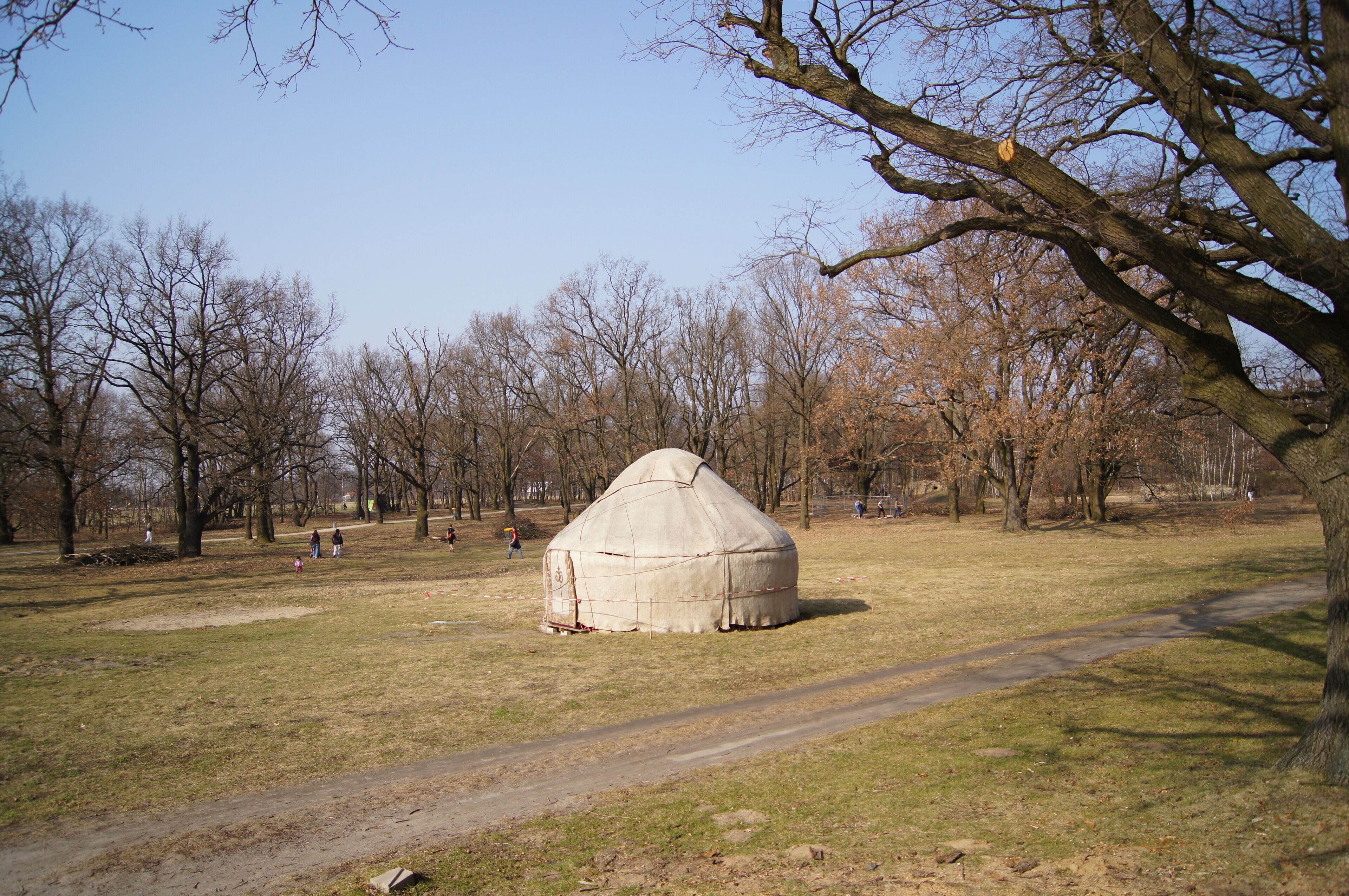 Yurt used for read out from books in Park "Volkspark Potsdam" in Potsdam, Brandenburg, Germany