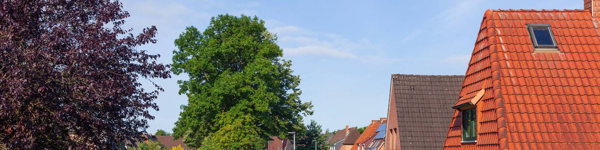 Wohnhäuser mit Garten im Grünen, Grolland, Bremen, Deutschland