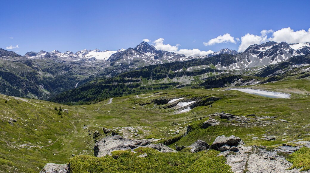 Panorama view to La Thuile valley