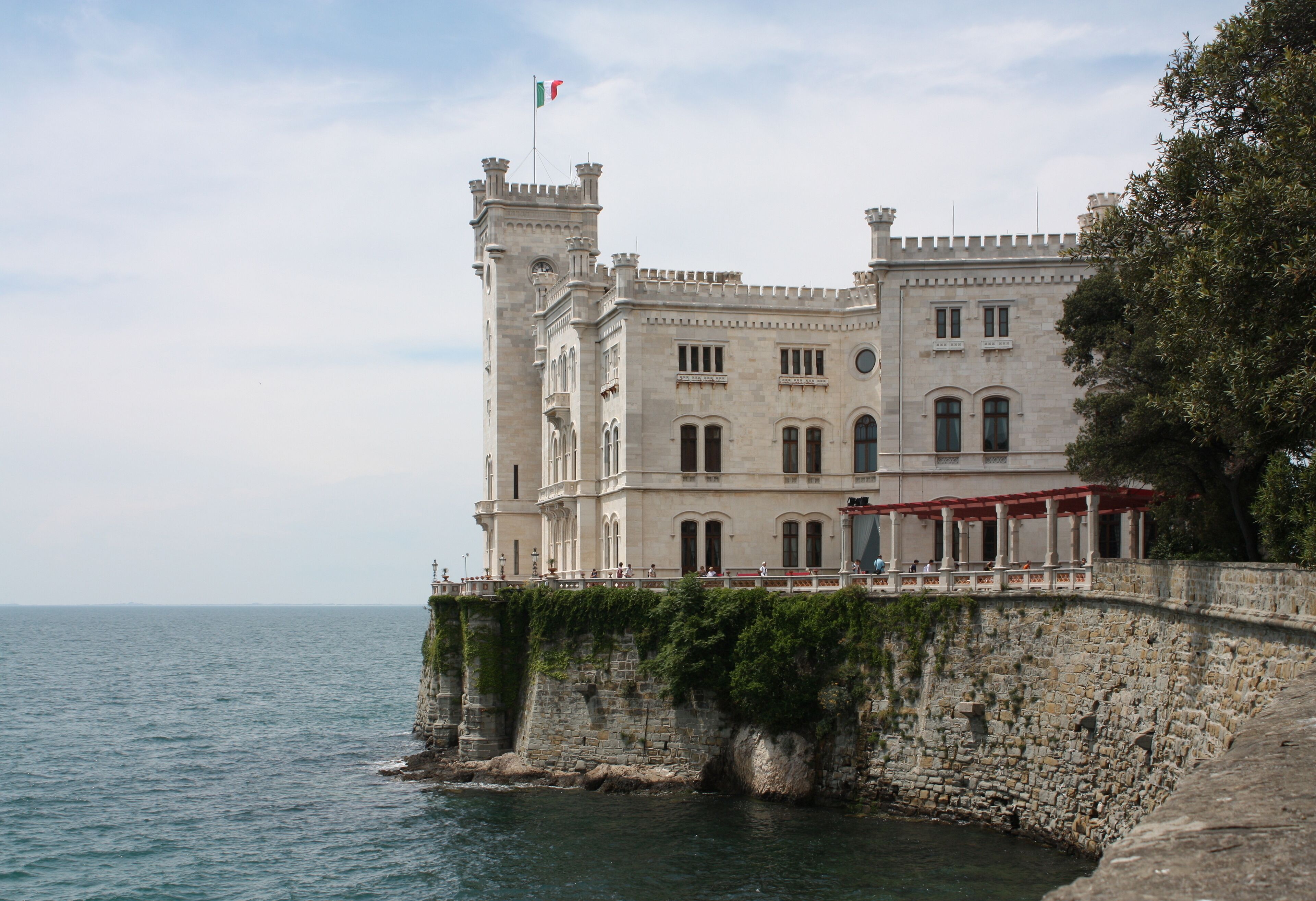Castello di Miramare, near Trieste, Italy, view from the south