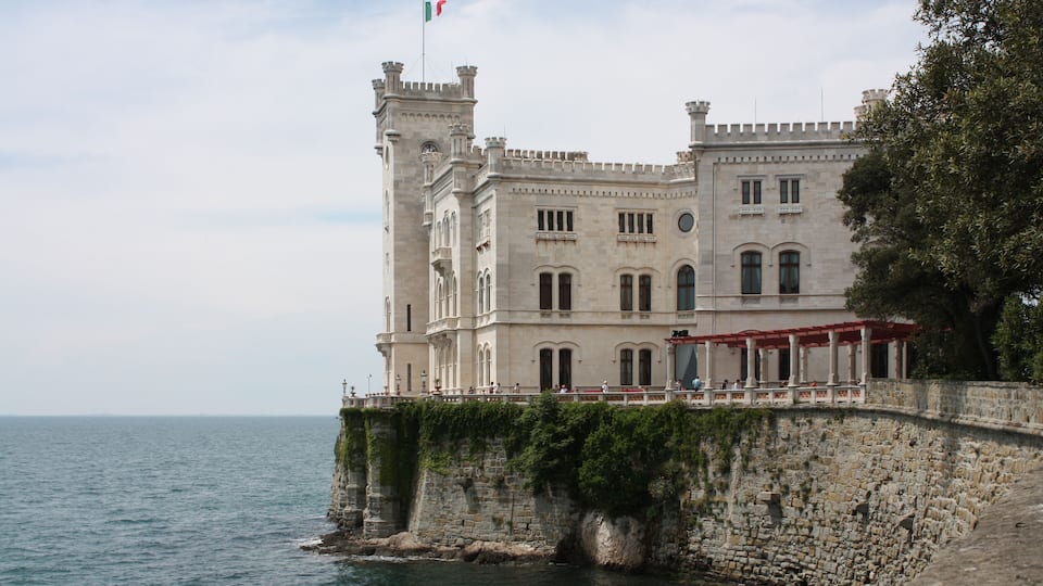 Castello di Miramare, near Trieste, Italy, view from the south