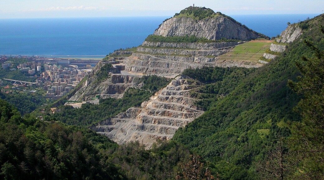 Genoa, quarter of Sestri Ponente, view of mount Gazzo