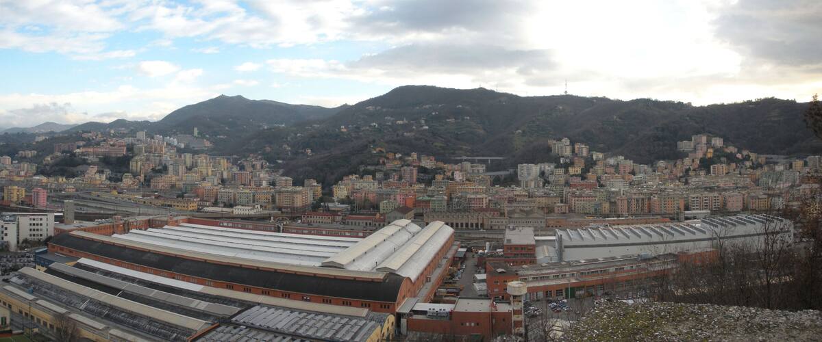 Genoa (Italy), quarter of Rivarolo, view from Coronata