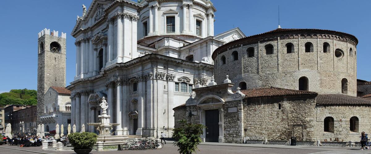 Old and new cathedral in Brescia