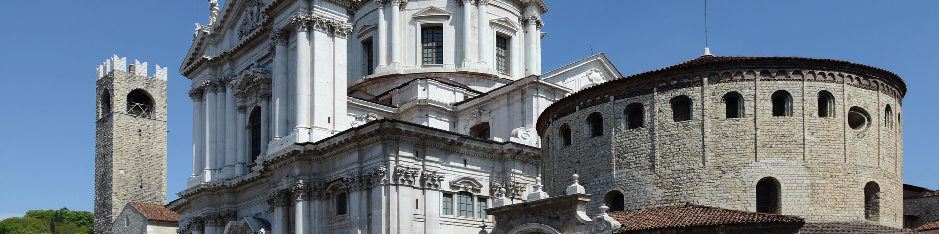 Old and new cathedral in Brescia