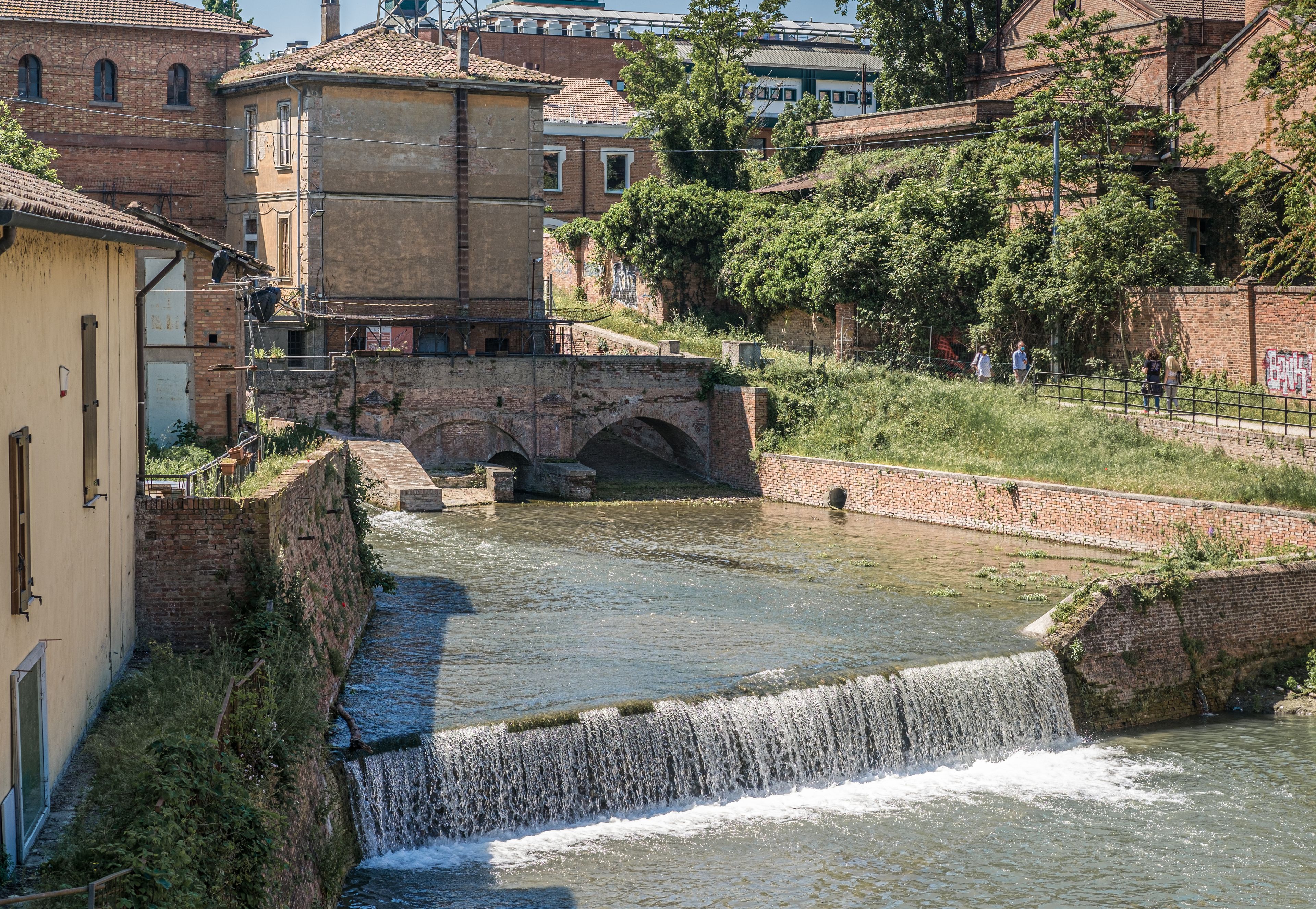 Historical industrial district of Bologna along the Navile canal, waterworks and waterway to Ferrara and Venice, 11th-19th century. Bologna, Emilia Romagna, Italy.