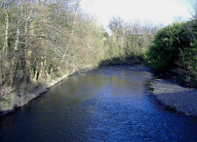 River Rhymney, Bedwas Looking east.