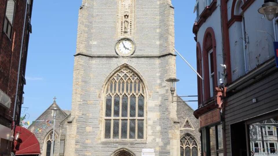 The tower of St John the Baptist's church, Cardiff.