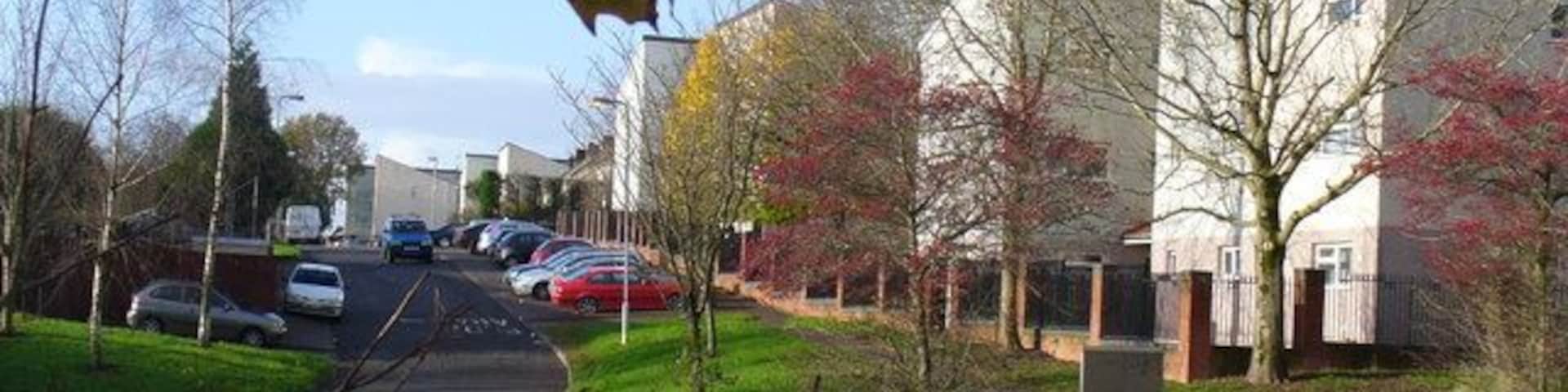 Pant Glas Residential street, late 20th century apartment blocks, located off Pentwyn Road in northern Cardiff.