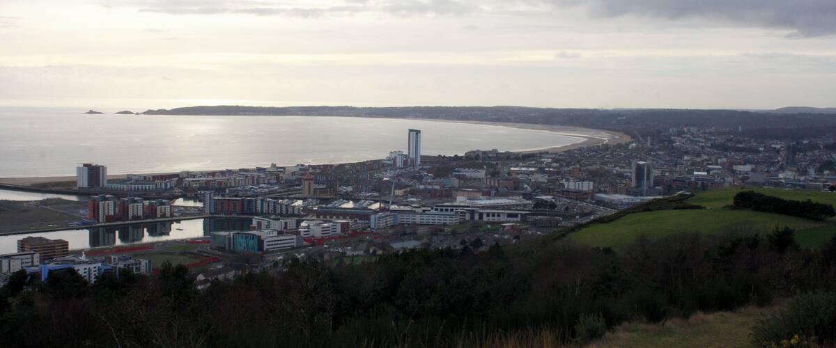 Swansea as viewed from Kilvey Hill