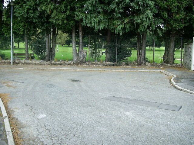 End of Pen-y-Dre Road, Rhiwbina , Cardiff Beyond the turning area at the end of the road, on the other side of the high fence, is Whitchurch Golf Club.